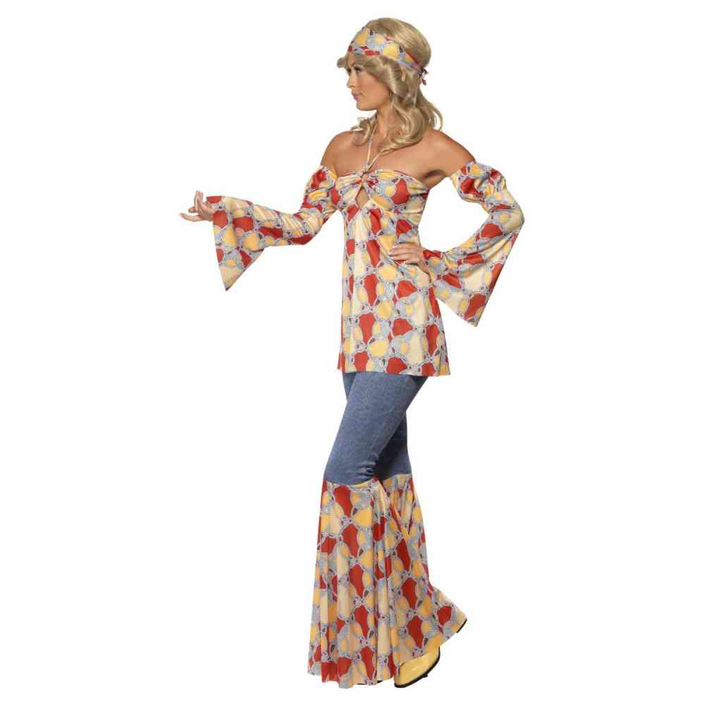 Smiffys - Vintage Hippy 70s Kostuum - Multicolours